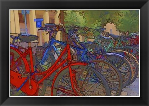 Framed Colorful Bicycles I Print