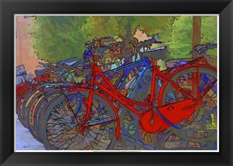 Framed Colorful Bicycles II Print