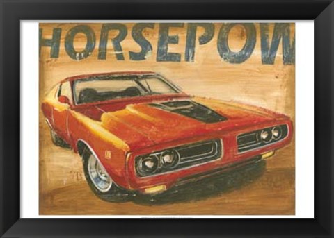 Framed Vintage Muscle I Print