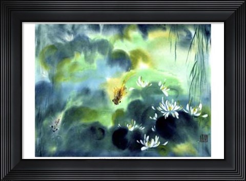 Framed Blue Lagoon I Print