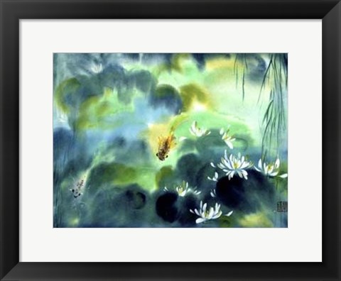 Framed Blue Lagoon I Print