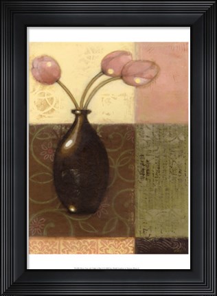 Framed Ebony Vase with Tulips II Print