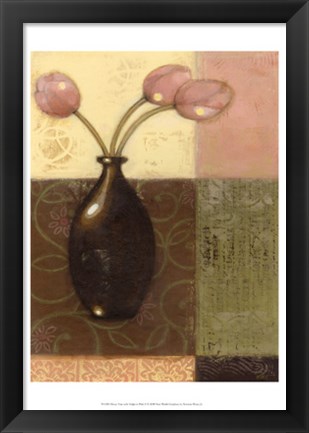 Framed Ebony Vase with Tulips II Print