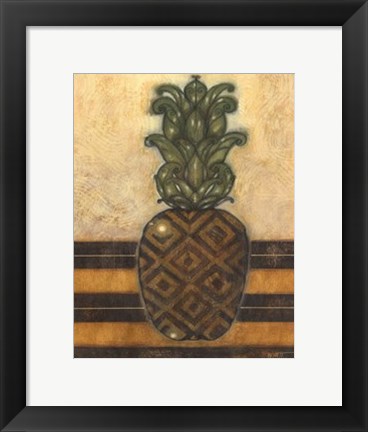 Framed Regal Pineapple I Print