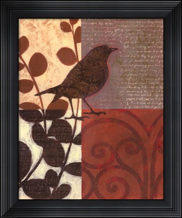 Framed Damask Sparrow Print