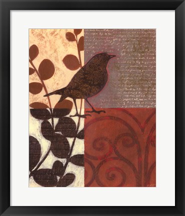 Framed Damask Sparrow Print