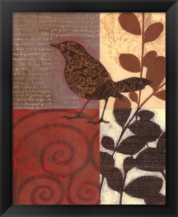 Framed Paisley Sparrow Print