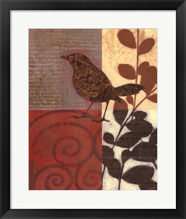 Framed Paisley Sparrow Print