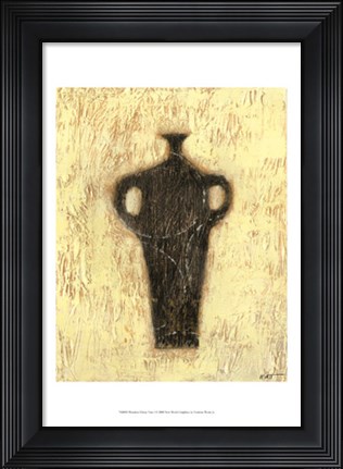 Framed Woodcut Ebony Vase I Print