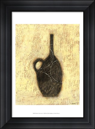 Framed Woodcut Ebony Vase II Print