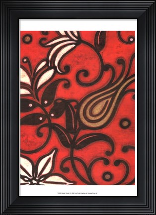 Framed Scarlet Textile I Print