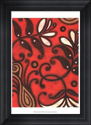 Framed Scarlet Textile II Print