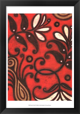 Framed Scarlet Textile II Print