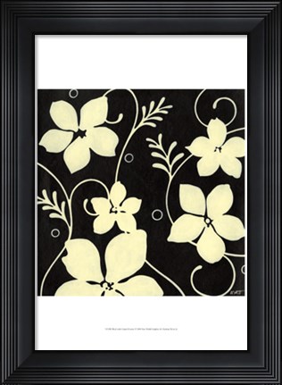Framed Black with Cream Flowers Print