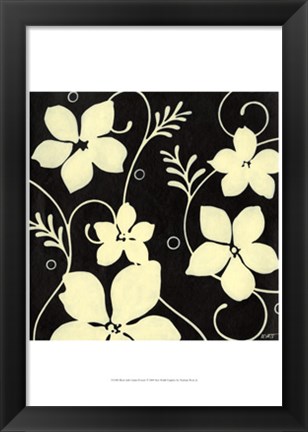 Framed Black with Cream Flowers Print