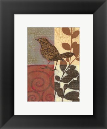 Framed Paisley Sparrow Print