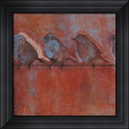 Framed Row of Sparrows I Print