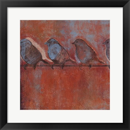 Framed Row of Sparrows I Print