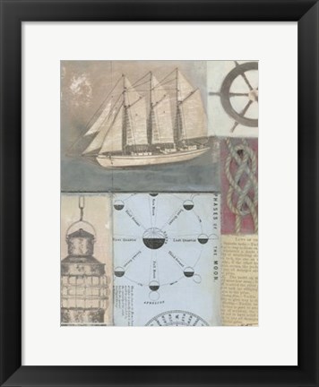 Framed Sailor&#39;s Journal I Print