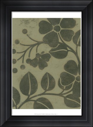 Framed Sage Textile I Print