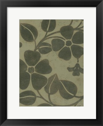 Framed Sage Textile II Print