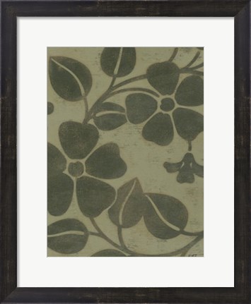 Framed Sage Textile II Print