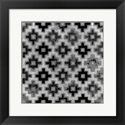 Framed Mudcloth Black &amp; White II Print