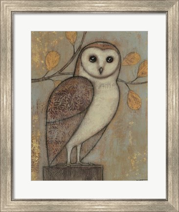 Framed Ornate Owl I Print