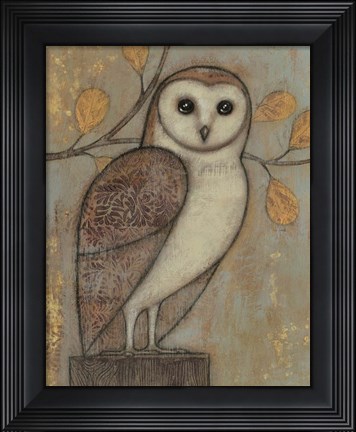 Framed Ornate Owl I Print