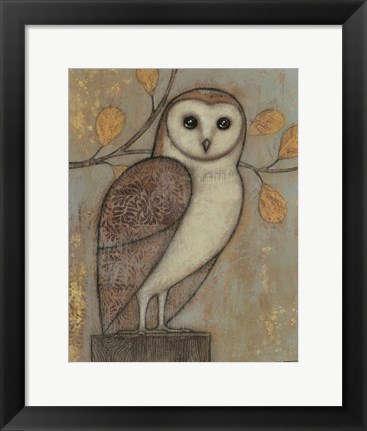 Framed Ornate Owl I Print