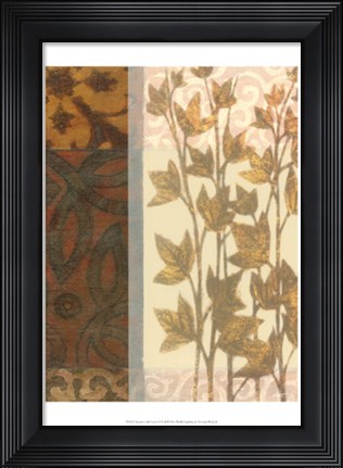 Framed Tapestry with Leaves II Print
