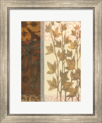 Framed Tapestry with Leaves II Print