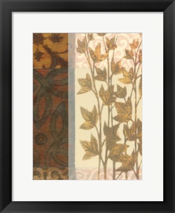 Framed Tapestry with Leaves II Print