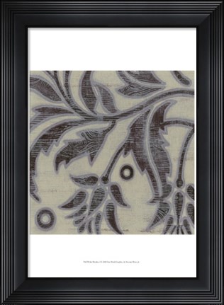 Framed Iris Woodcut I Print