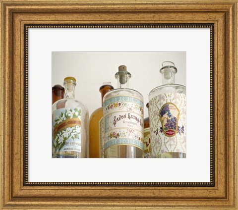 Framed French Perfume Bottles I Print