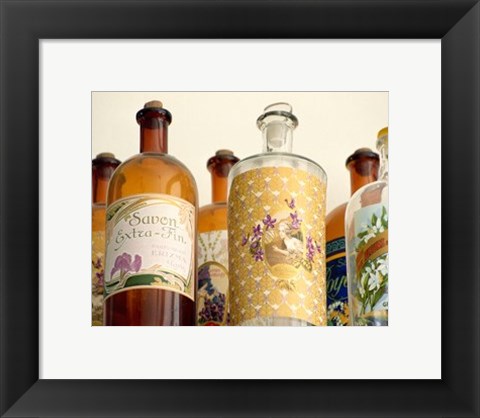 Framed French Perfume Bottles II Print