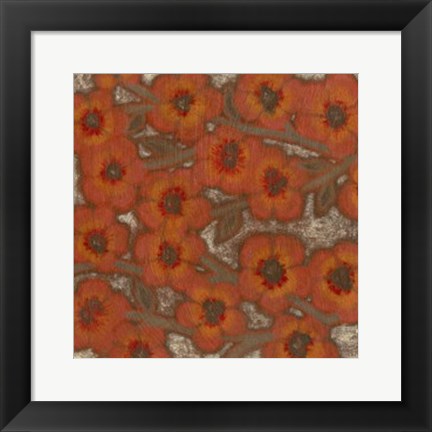 Framed Linen Blossoms II Print