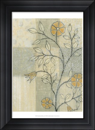 Framed Neutral Linen Blossoms I Print