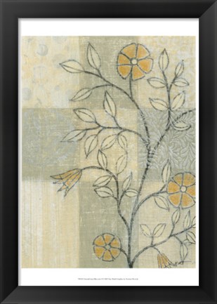 Framed Neutral Linen Blossoms I Print