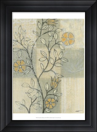 Framed Neutral Linen Blossoms II Print