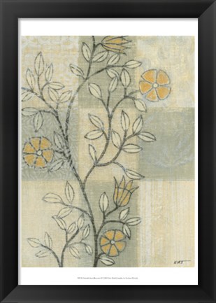 Framed Neutral Linen Blossoms II Print