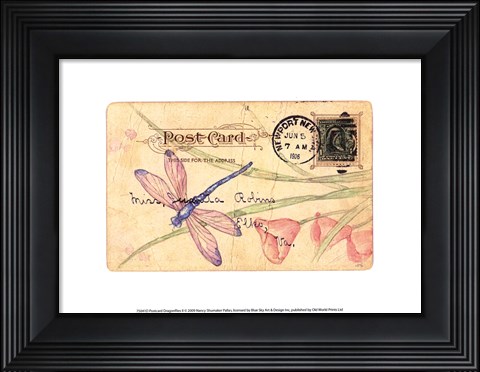 Framed Postcard Dragonfly II Print