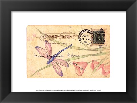 Framed Postcard Dragonfly II Print