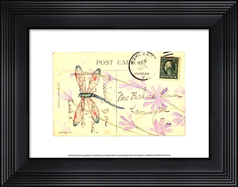 Framed Postcard Dragonfly III Print