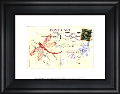 Framed Postcard Dragonfly IV Print