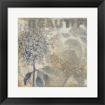 Framed Beautiful Flowers I Print