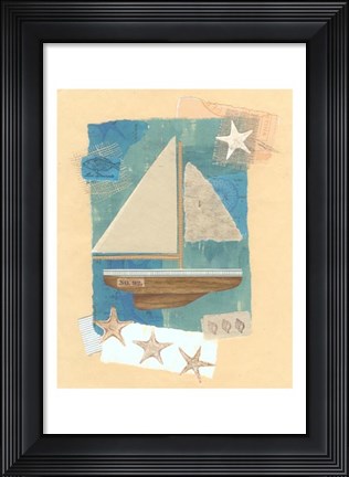 Framed Coastal Collage I Print
