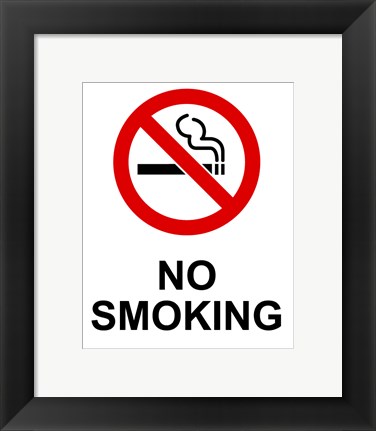 Framed No Smoking - Small Print