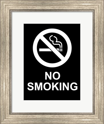 Framed No Smoking - Black and White Print