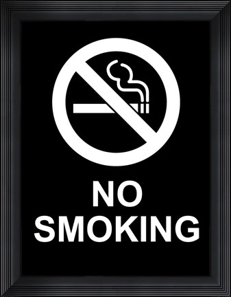 Framed No Smoking - Black and White Print
